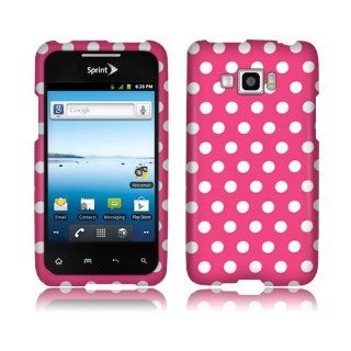 LG Optimus Elite LS696 Pink/White Dots Cover Cell Phones & Accessories