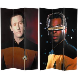 Tall Double Sided Star Trek Data and LaForge Canvas Room Divider