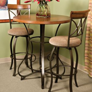 Cafe Hamilton Pub Table in Matte Pewter and Bronze