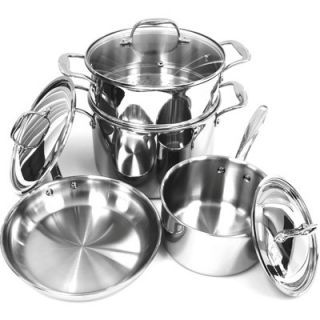 Cooks Standard Multi Ply Clad Stainless Steel 7 Piece Cookware Set