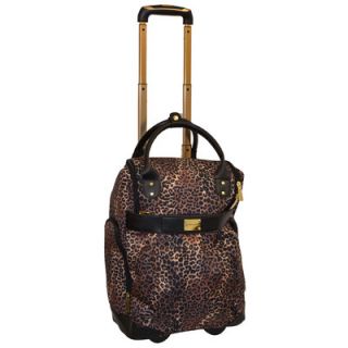 Adrienne Vittadini Animal Print 18 2 Wheeled Rolling Weekender