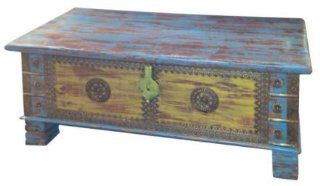 Large Distressed Wooden Trunk   Home Decor Accents