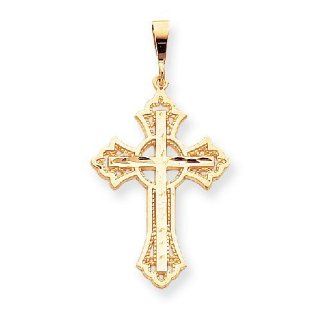 14k Gold Diamond cut Celtic Cross Pendant Jewelry