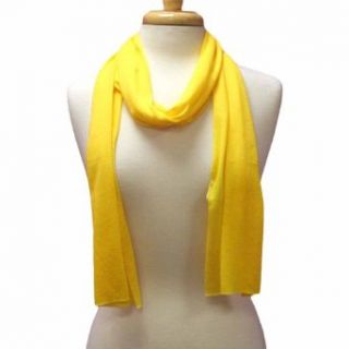Luxury Divas Yellow Simple Jersey Thin Knit Lightweight Scarf