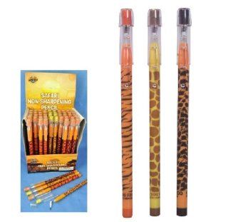 ~ 50 ~ Safari Print Pop a point Non sharpening Pencils ~ Eraser Tops ~ New  Mechanical Pencils 