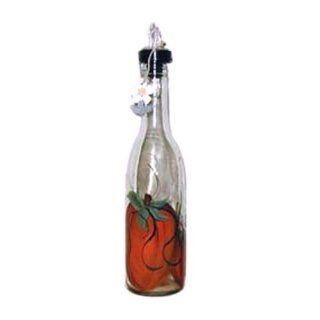 ArtisanStreet's Pumpkin Design on Clear Glass Pour Bottle. Hand Painted. Oil Bottles Kitchen & Dining