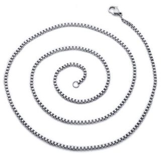 Oravo Mens 22 inch Stainless Steel Box Chain Necklace