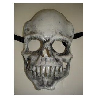 Skull with Lower Jaw Leather Mask (Gray) Accessory Clothing