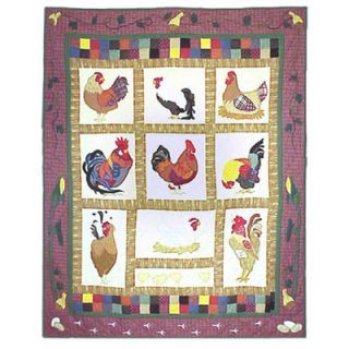 Patch Magic Rooster Cotton Throw Quilt