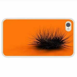Tailor Make Iphone 4 4S 3D Orange Black Feathers Form Of In Love Present White Cellphone Shell For Lady Cell Phones & Accessories