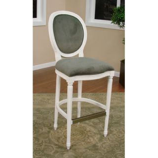 American Heritage Dante Stool in White with Pet Microfiber