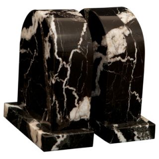 Designs By Marble Crafters Black Zebra Marble Metis Book Ends (Set of