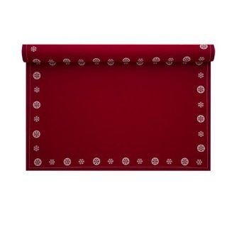 MYdrap IA48N/701 7 Cotton Placemat, 18.9" Length x 12.6" Width, Red Snowflake (10 Rolls of 12)