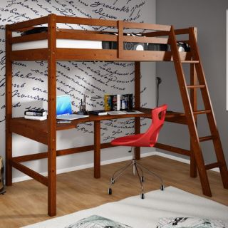Donco Kids Twin Loft Bed with Double Shelves