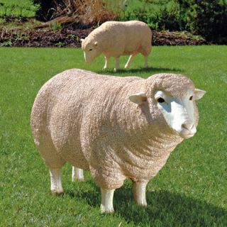 Design Toscano Merino Ewe Life Size Head Up Sheep Statue