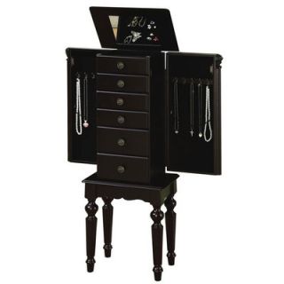 Powell Furniture Antique Black Petite Ebony Jewelry Armoire with