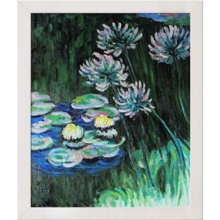 Tori Home Water Lilies and Agapanthus by Monet Framed Original