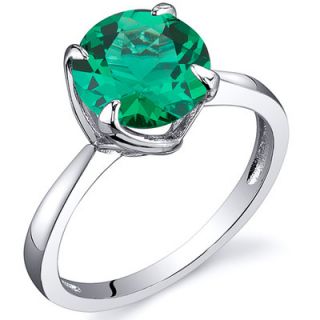 Oravo Sublime Solitaire 1.75 Carats Round Cut Emerald Ring