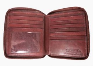 Mens Leather Zippered Wallet style   702 (ColorBurgundy) at  Mens Clothing store