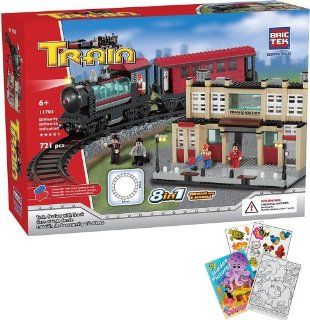 BRICTEK 11703 Train and Track 8 in 1 721 pc Building Blocks Set (Compatible with Legos) with Activity Book Toys & Games