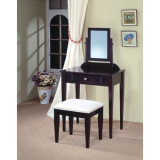 Woodinville Vanity Set with Stool in Cappuccino