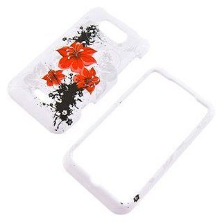 Red Flowers White Protector Case for LG Motion 4G MS770 Cell Phones & Accessories