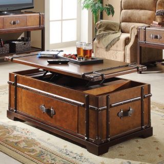 Latitudes Steamer Trunk Coffee Table with Lift Top
