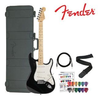 Fender American Standard Stratocaster Electric Guitar Kit   Includes Hard Case, Strap, Cable & 12 Pick Sampler Musical Instruments