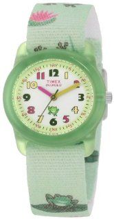 Timex Kids' T7B705 Analog Frogs Elastic Fabric Strap Watch Timex Watches