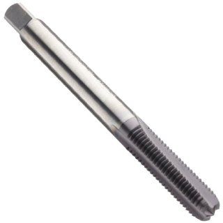 Dormer T100 Solid Carbide Straight Flute Tap, TiAlN Coated, Round Shank With Square End, Modified Bottoming Chamfer, 3 Flutes, M8 1.25 Thread Size Hand Threading Taps