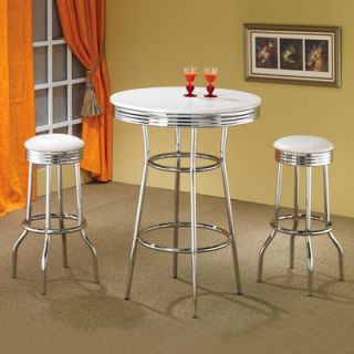Wildon Home ® Red Cliff Retro Bar Table in Chrome