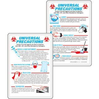 Emedco Universal Precautions Wallet Card Industrial Warning Signs