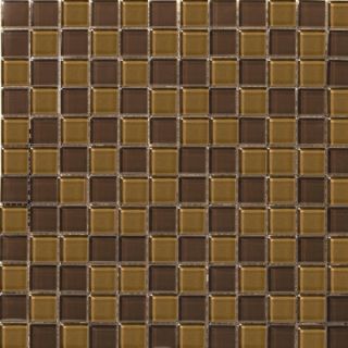 Emser Tile Lucente 12 x 12 Glossy Glass Mosaic in Amber / Mulberry