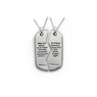 Jewelryweb Sterling Silver Antiqued Military Dog Tag For Two 18inch