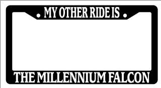 Black License Plate Frame My Other Ride Is The Millennium Falcon Auto Novelty Accessory Star Wars Automotive