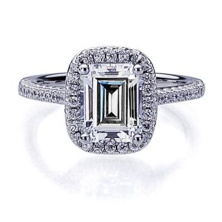 Bonndorf Solid Sterling Silver 925 Emerald Cut Cubic Zirconia Angelina