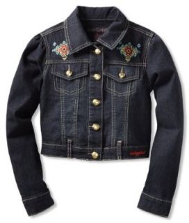 Baby Phat Girls 7 16 Embroidered Denim Jacket, Blue, Medium Outerwear Jackets Clothing