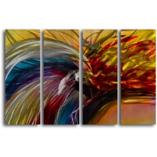 My Art Outlet Phoenix and the Rainbow 4 Piece Handmade Metal Wall