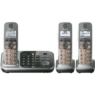 Panasonic KX TG7743S DECT 6.0 Link to Cell via Bluetooth Cordless Phone with Answering System, Silver, 3 Handsets  Electronics