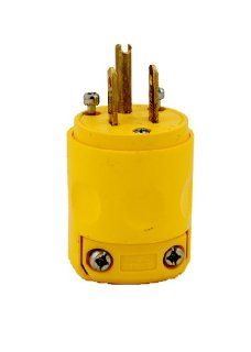 Leviton 515PV 15 Amp, 125 Volt, Grounding Plug, Yellow   Plug Adapters  