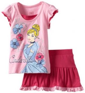 Disney Girls 2 6X Toddler 2 Piece Knit Pullover and Divided Skirt with Attached Knit Short, Pink, 3T Clothing
