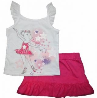 Angelina Ballerina Toddler Girls Skirt & Shirt Clothing Set (18 Months, White/Pink) Infant And Toddler Skirts Clothing Sets Clothing