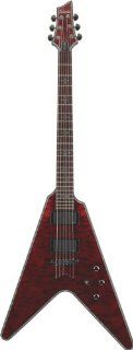 Schecter Hellraiser V 1  Electric Guitar (Black Cherry, Left Handed) Musical Instruments