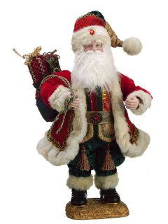 20" Traditional Standing Santa Red Green   Collectible Figurines