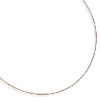 Jewelryweb 22 Karat Gold Plated Ss Round Omega Necklace Sterling