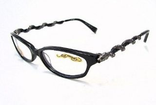 ED HARDY EHO710 Eyeglasses Vintage Tattoo EHO 710 Black/Crystal Frames Clothing