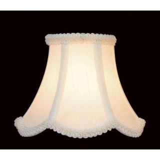 Woven Fabric Chandelier Shade in Cream with Scallop Trim