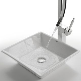 Kraus Ceramic Square Vessel Bathroom Sink   KCV 125
