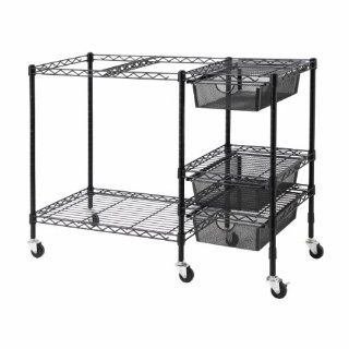 Advantus Vertiflex Mobile File Cart with 3 Drawers, 38 x 15.5 x 28 Inches, Black (VF50621)  Filing Crates 