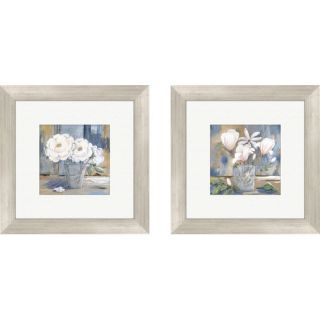 Floral Cottage Roses 2 Piece Framed Painting Print Set